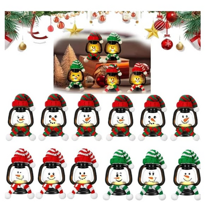 🎄Early Christmas Sale 49% - Christmas Decoration Mini Snowman Lantern with Hats and Scarves