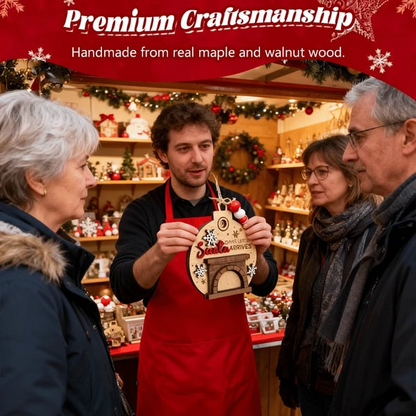 🎄🎅Christmas Countdown Ornament - Santa in Chimney with Snowflakes