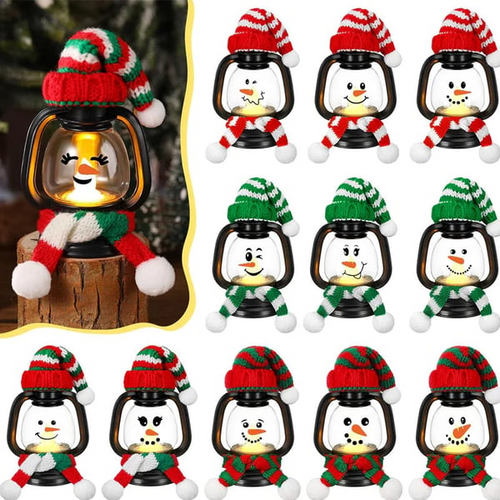 🎄Early Christmas Sale 49% - Christmas Decoration Mini Snowman Lantern with Hats and Scarves