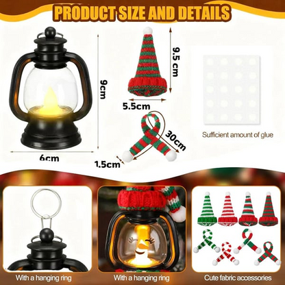 🎄Early Christmas Sale 49% - Christmas Decoration Mini Snowman Lantern with Hats and Scarves