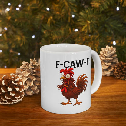 🔥Funny Rooster Coffee Mug - F-Caw-F Chicken Humor